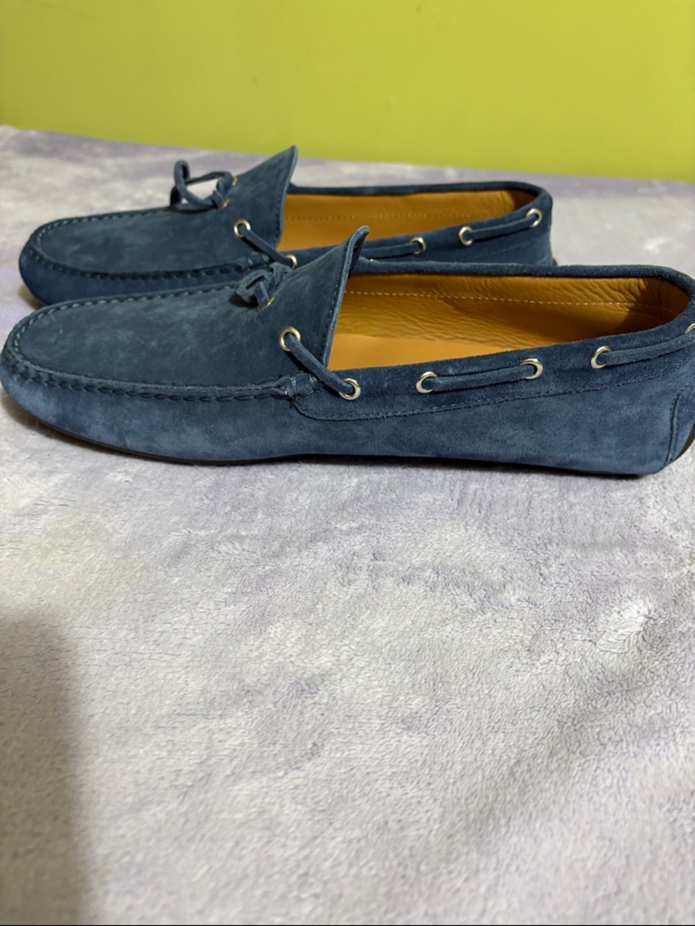 Ralph Lauren Anders Suede Driver Loafers 9.5D Navy Blue New. Made in Italy - Picture 4 of 8